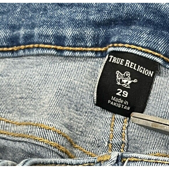 True Religion Shorts Cut Off Jeans Mid Rise Skinny Stella‎ Designer 29 Festival - Picture 4 of 5